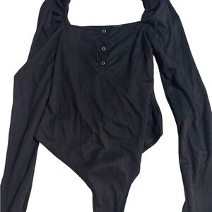 PrettyLittleThing Black Long Sleeve Bodysuit